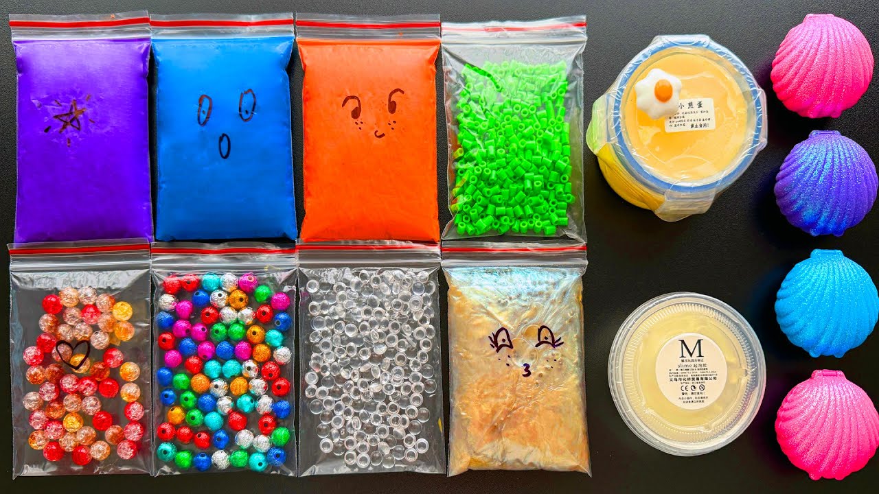 Making Relaxing and Calming Slime with Bags and Store Bought #slime