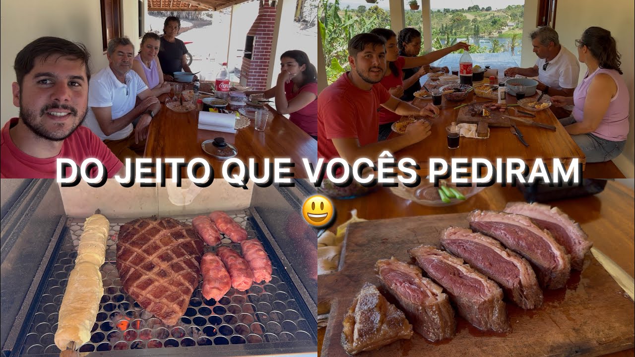 INAUGURAMOS NOSSA MESA COM UM BAITA DE UM CHURRASCO COM A FAMÍLIA !!! esse foi diferenciado 
