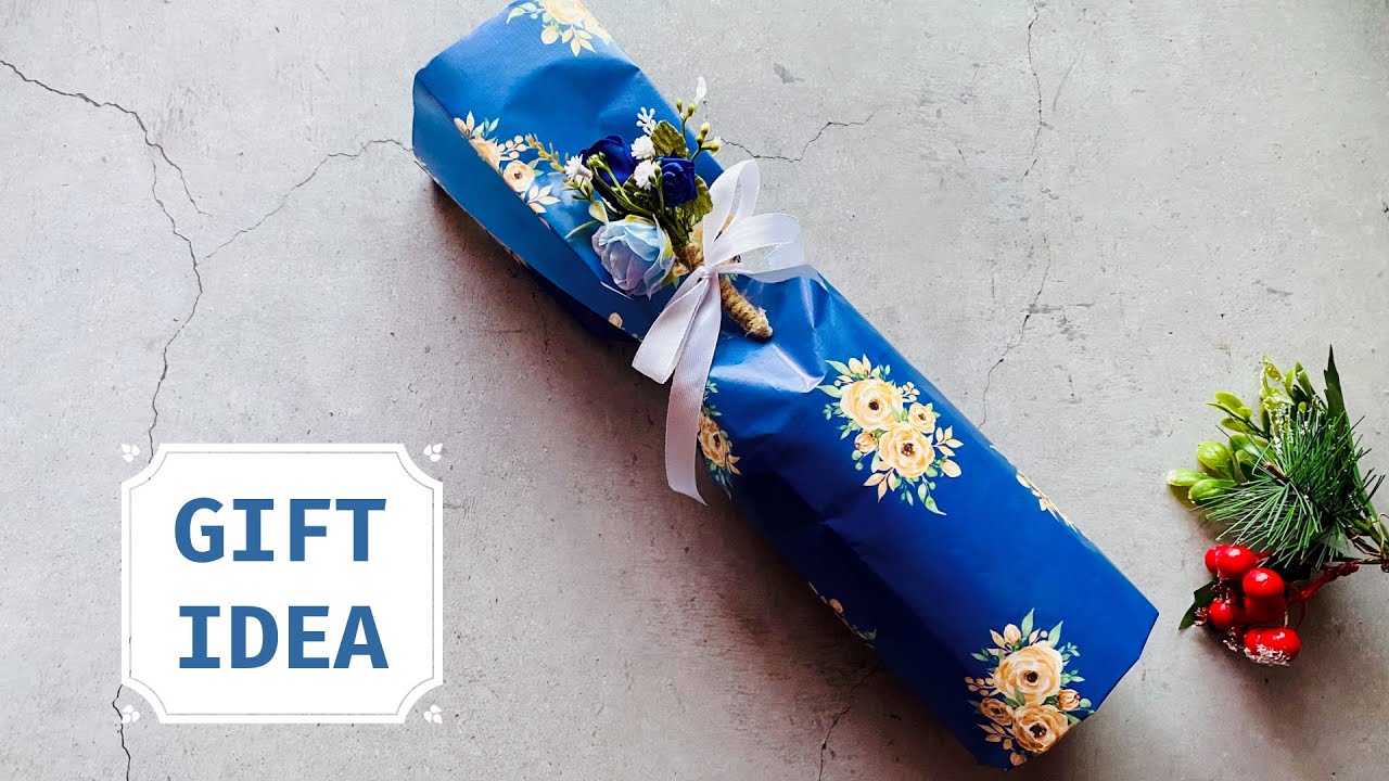 How to wrap an Oddly Shaped Gift | Cylindrical Gift Wrap #gifts  #giftwrapping