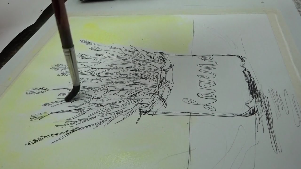 4 Sitzung Lavendel Video2 von 3 Lavur mit Aquarellfarbe für Hintergrund