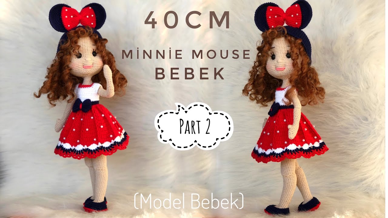 PART 2 | 40cm Amigurumi MINNIE MOUSE  Bebek (ENG SUBTITLES ON) subtítulos  EL ESPAÑOL