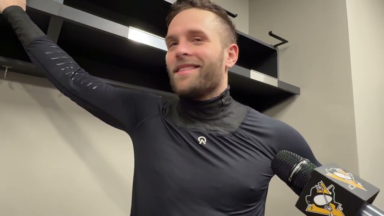 Bryan Rust all smiles after OT Game Winner in Nashville