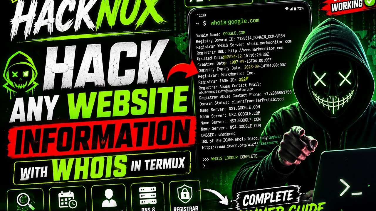 HACK Website Information with WHOIS in Termux | Complete Beginner Guide | HackNux