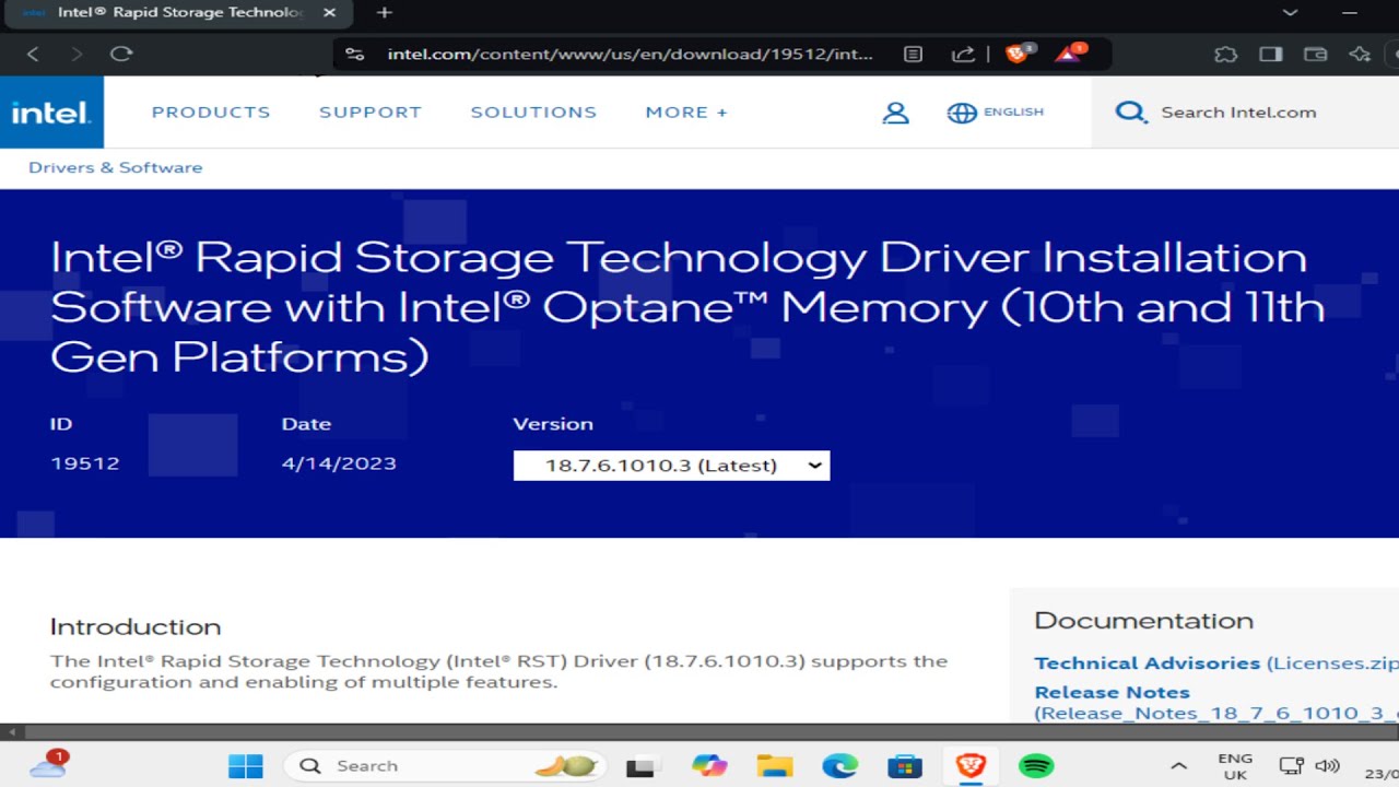 How To Download Intel Rapid Storage Technology Driver in Windows 11