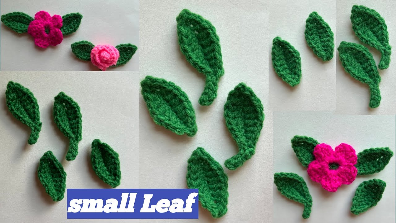 Crochet Small Leaf Pattern | How to Crochet for Beginners | Small Crochet Leaf Applique | Small Leaf