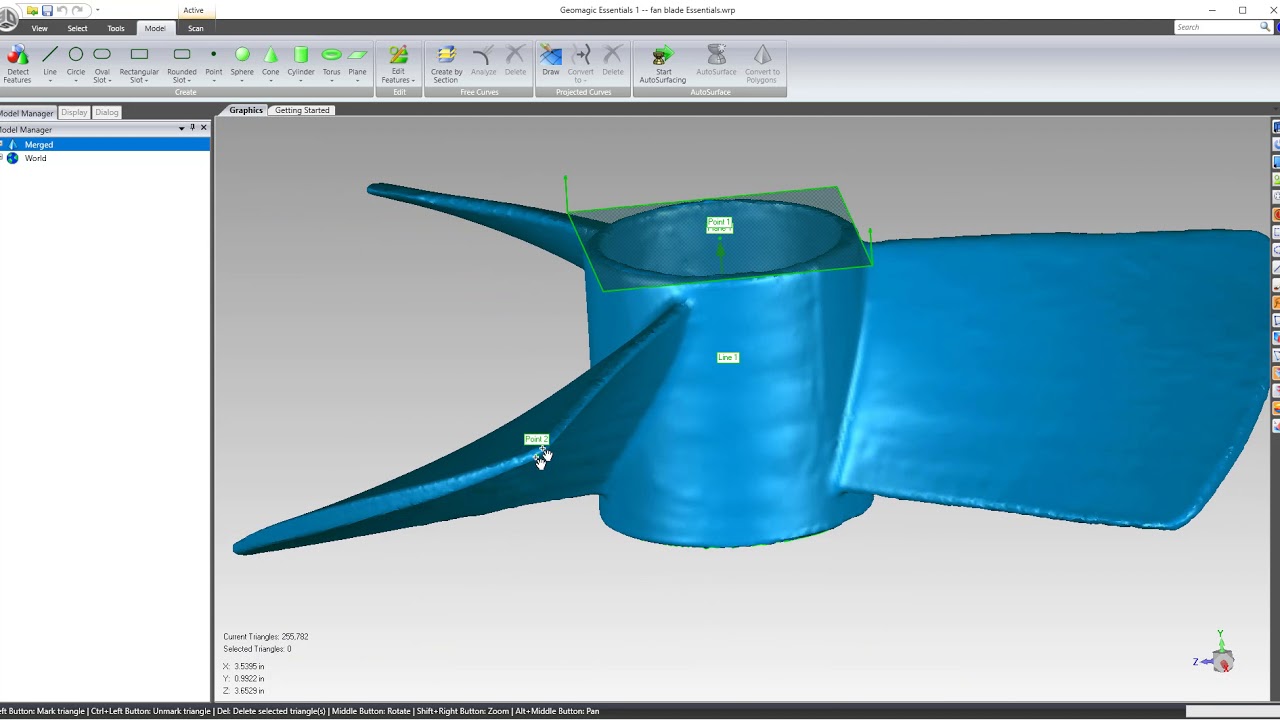 Geomagic Essentials Fan Blade Reverse Engineering