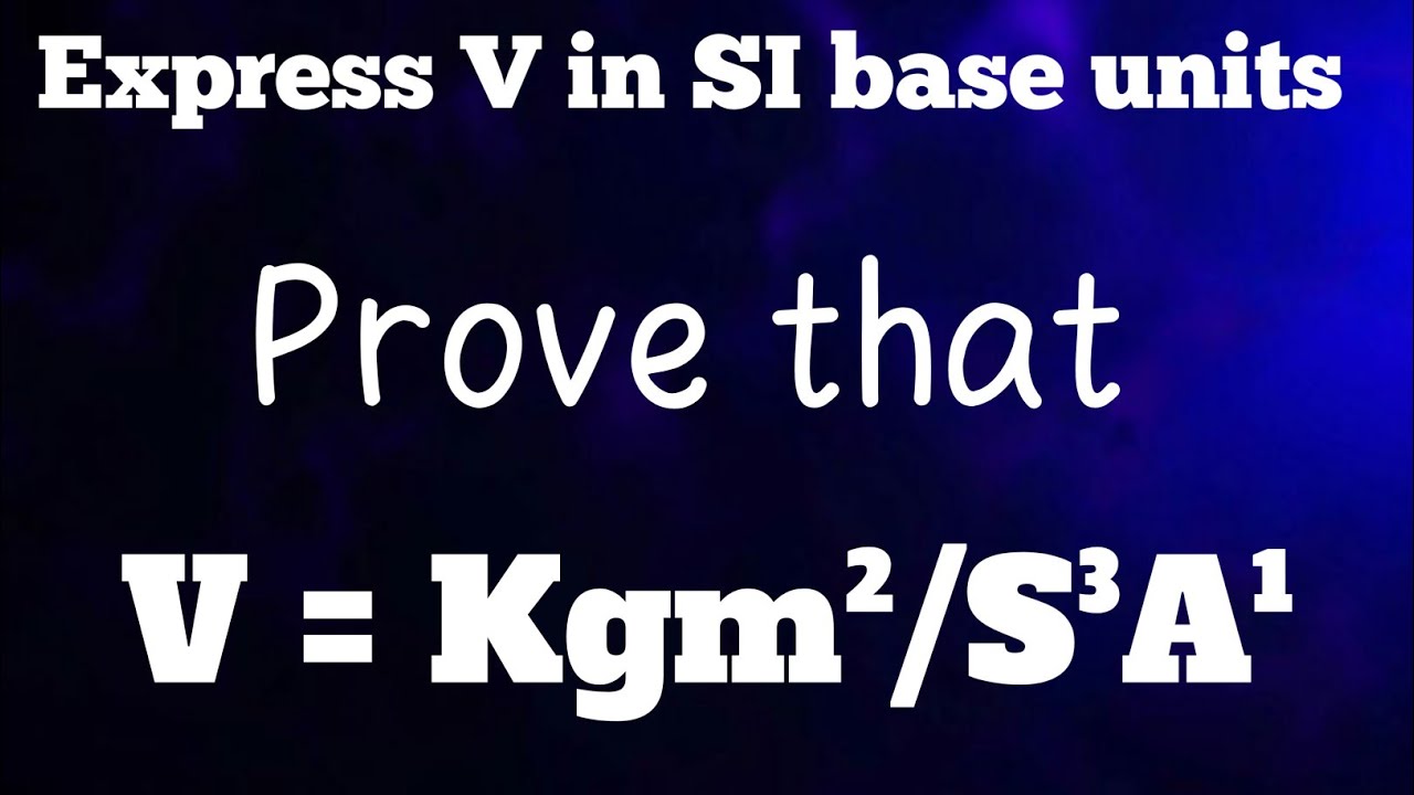 How To write Voltage In SI base units || Physics by Ali in pashto || Pashto physics lectures 