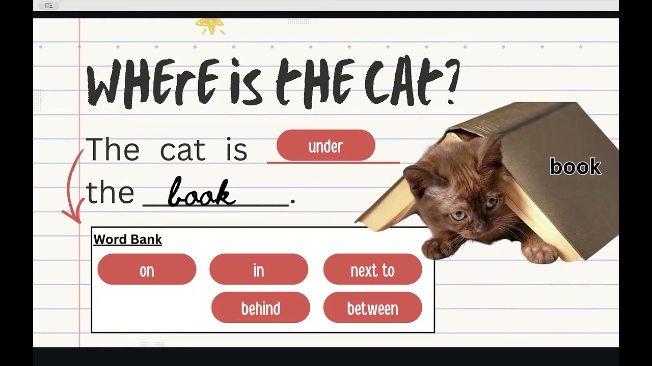 Prepositions of Place: Words that tell us where | English Grammar for ELL, EL, ML, EFL