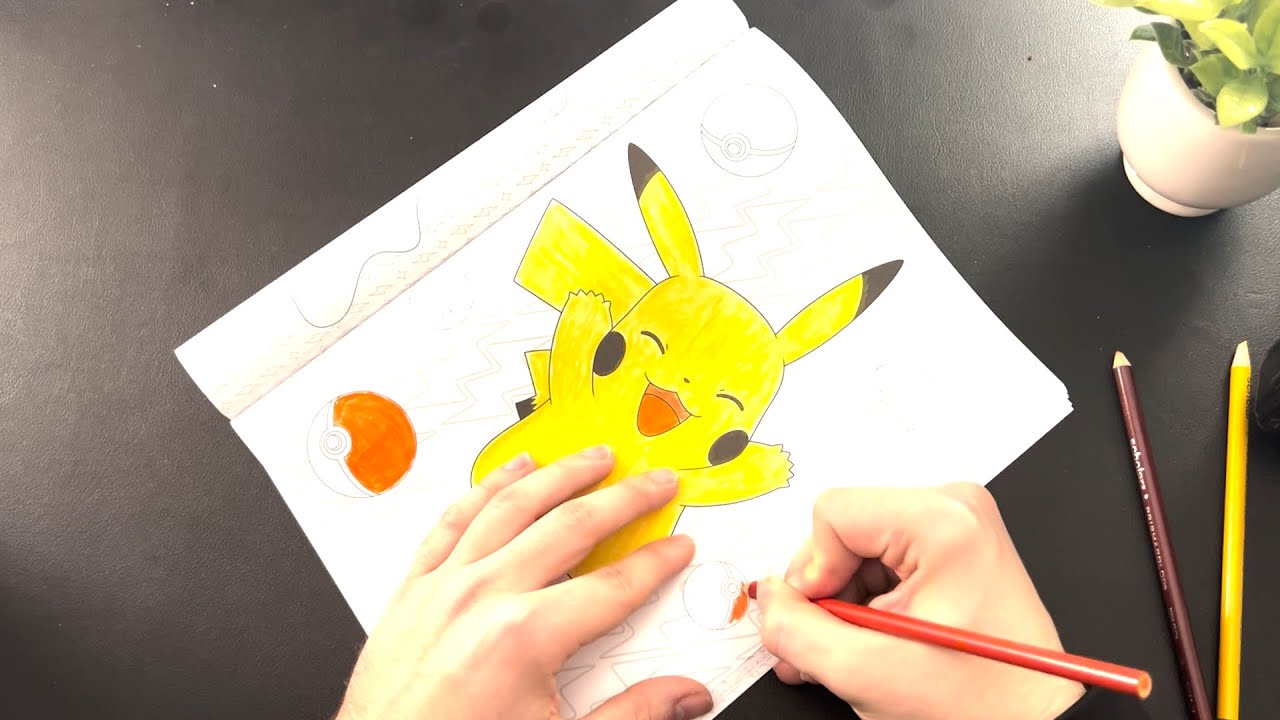 ASMR Close Whisper Ramble & Pikachu Coloring| Colored Pencil Sounds | Lo-Fi