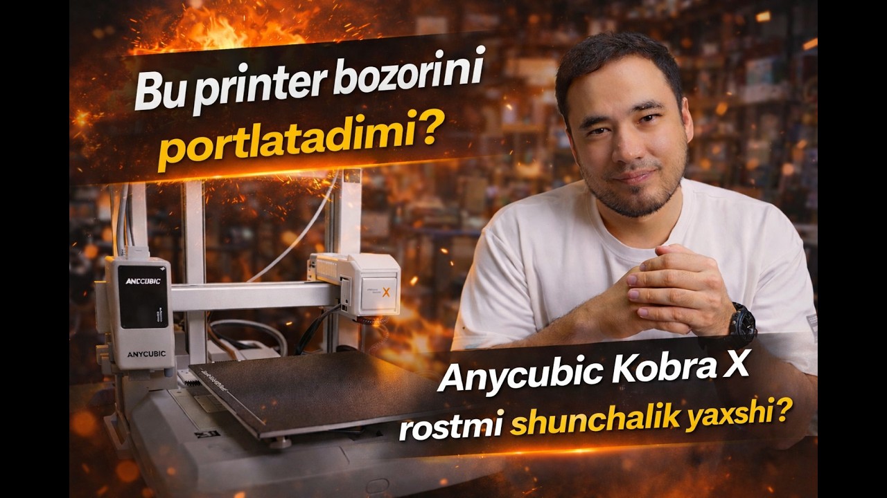 Anycubic Kobra X (2026) — eng arzon sifatli multi-color 3D printer to‘liq obzor