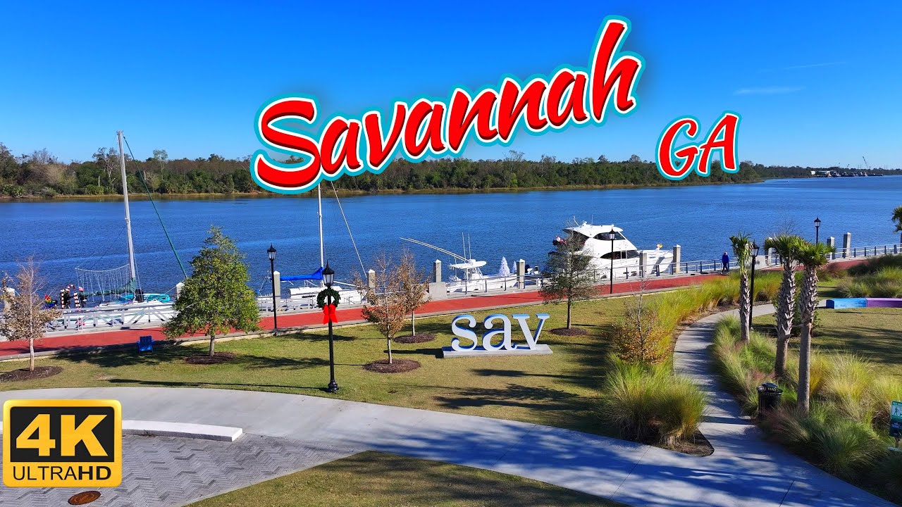 Drive and Fly in 4k-Savannah, GA  Relaxation / Meditative / Folk / Chill / Study