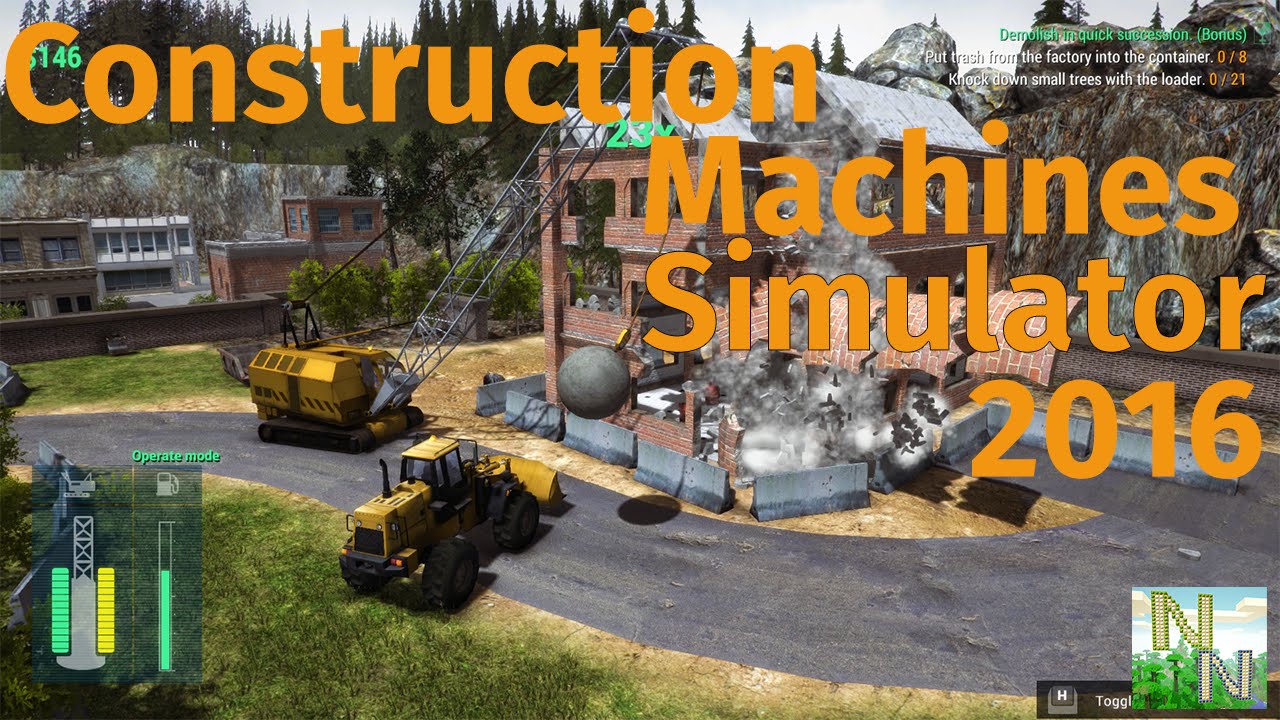Обзор+Геймплей Construction Machines Simulator 2016 Симулятор РАЗРУШИТЕЛЯ:)