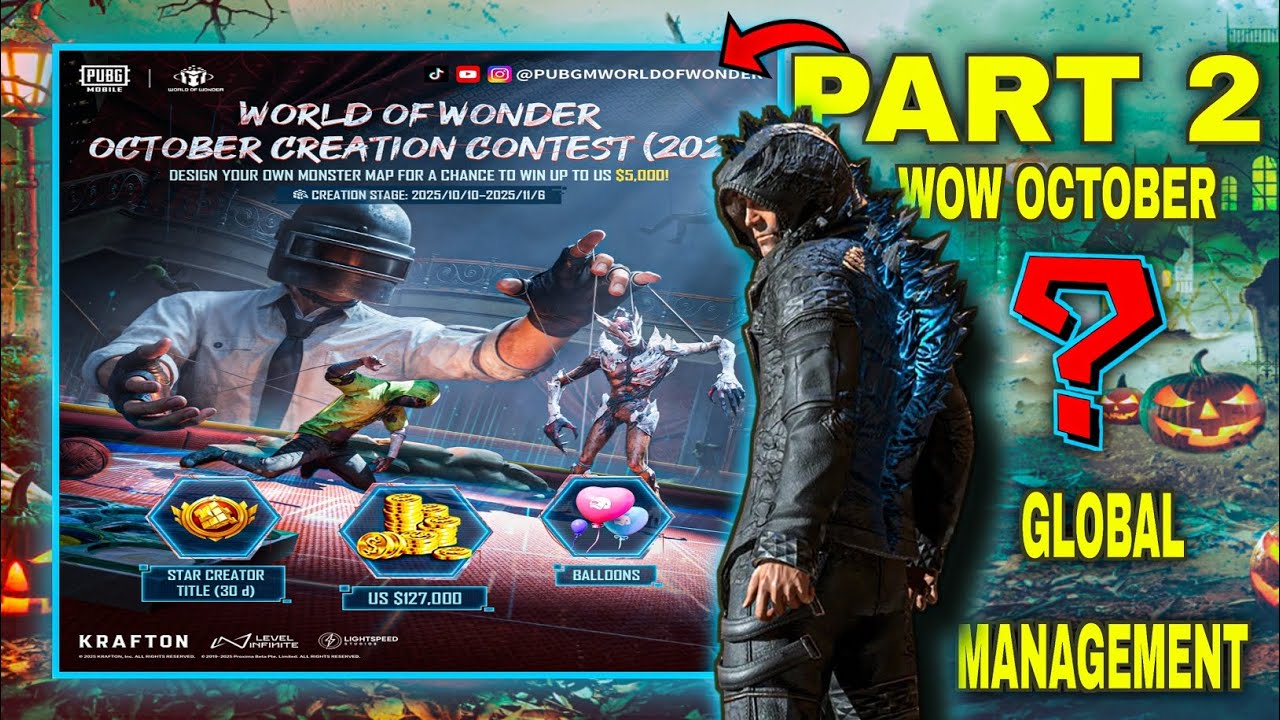 Wow October  Global Management Guide 2025 | How to Use & Edit Settings  Monster Carnival Theme #pubg