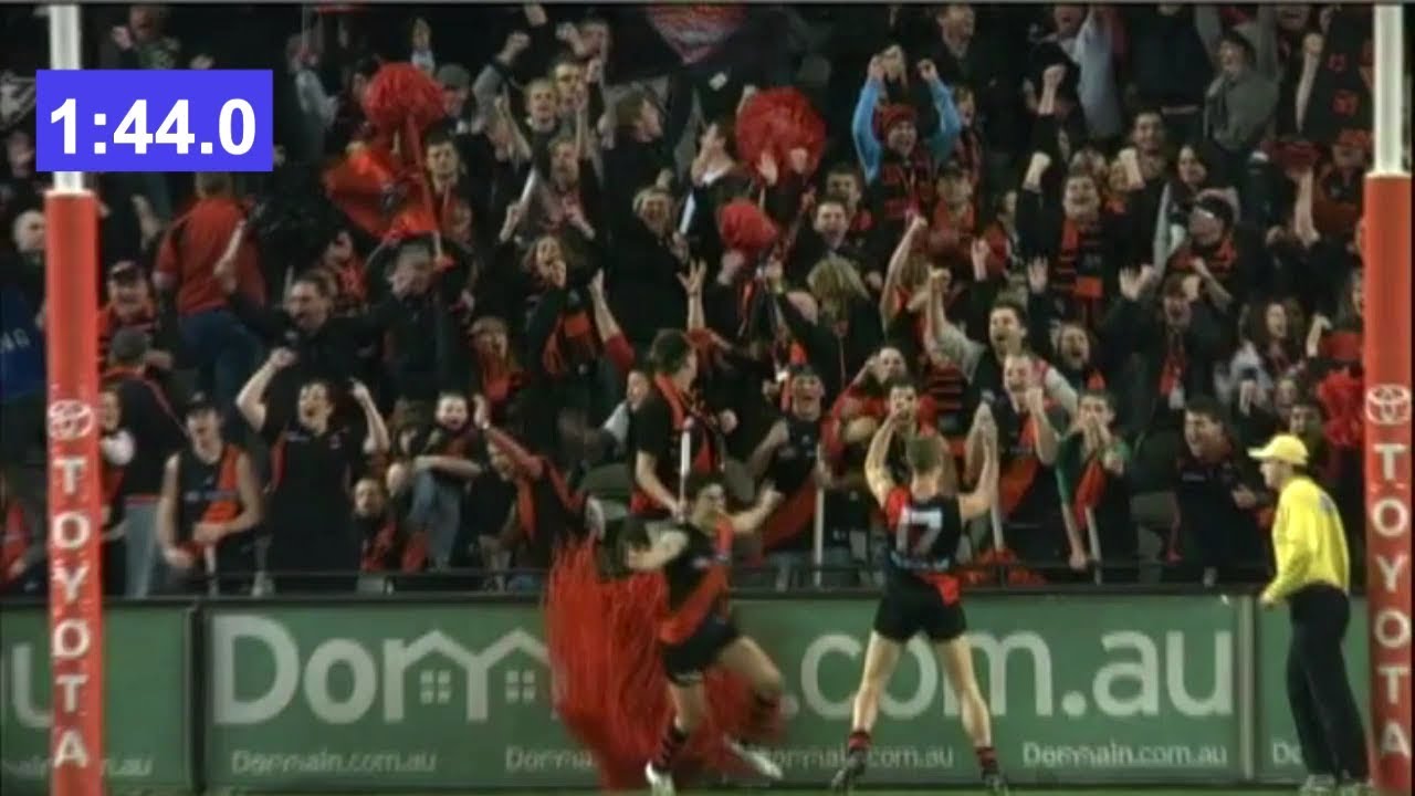 AFL Essendon v. Geelong Round 15 2011 - Final 5 minutes with countdown clock