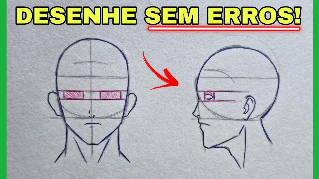 Pare de Errar! Como Desenhar Cabeça de Anime Passo a Passo!