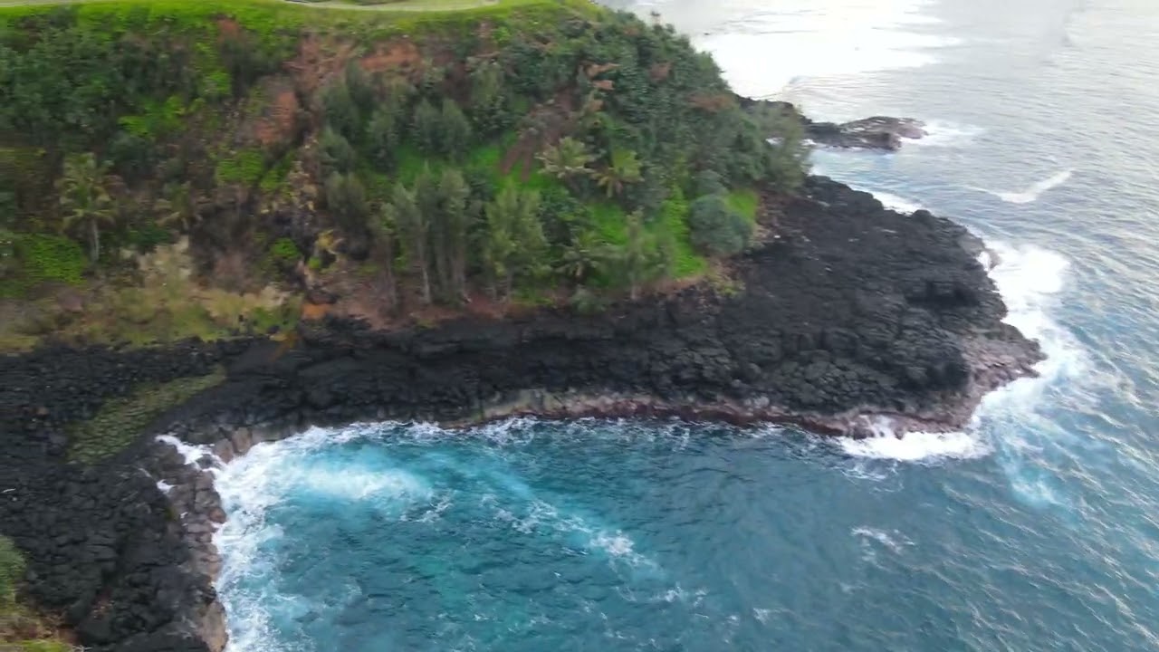 Princeville Kauai Hawaii, Drone Coastine Flyover