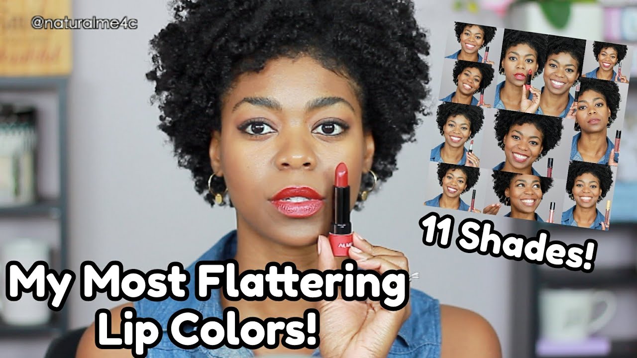 11 Shades! My Most Flattering Lip Colors! Try On & Swatch - (Mostly Drugstore) - NaturalMe4C