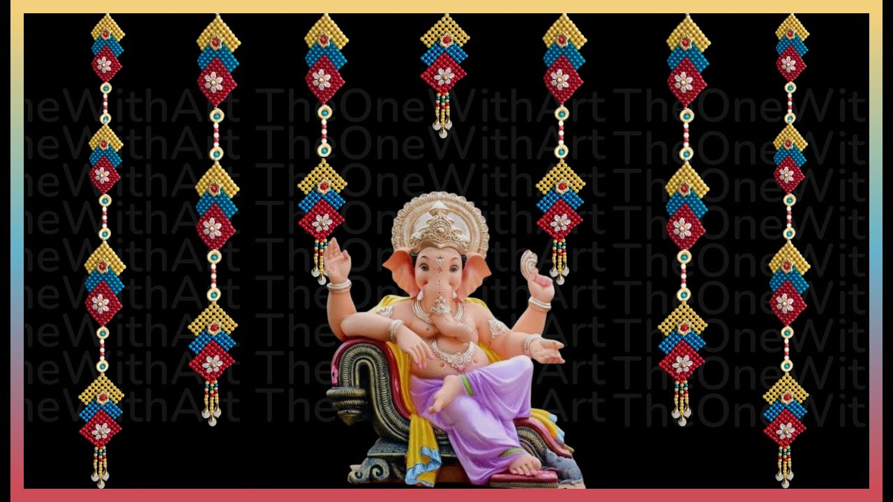 गणपती मंडप सजावट / बहुपयोगी कलाकृती / Beaded hanging toran ©copyrights reserved