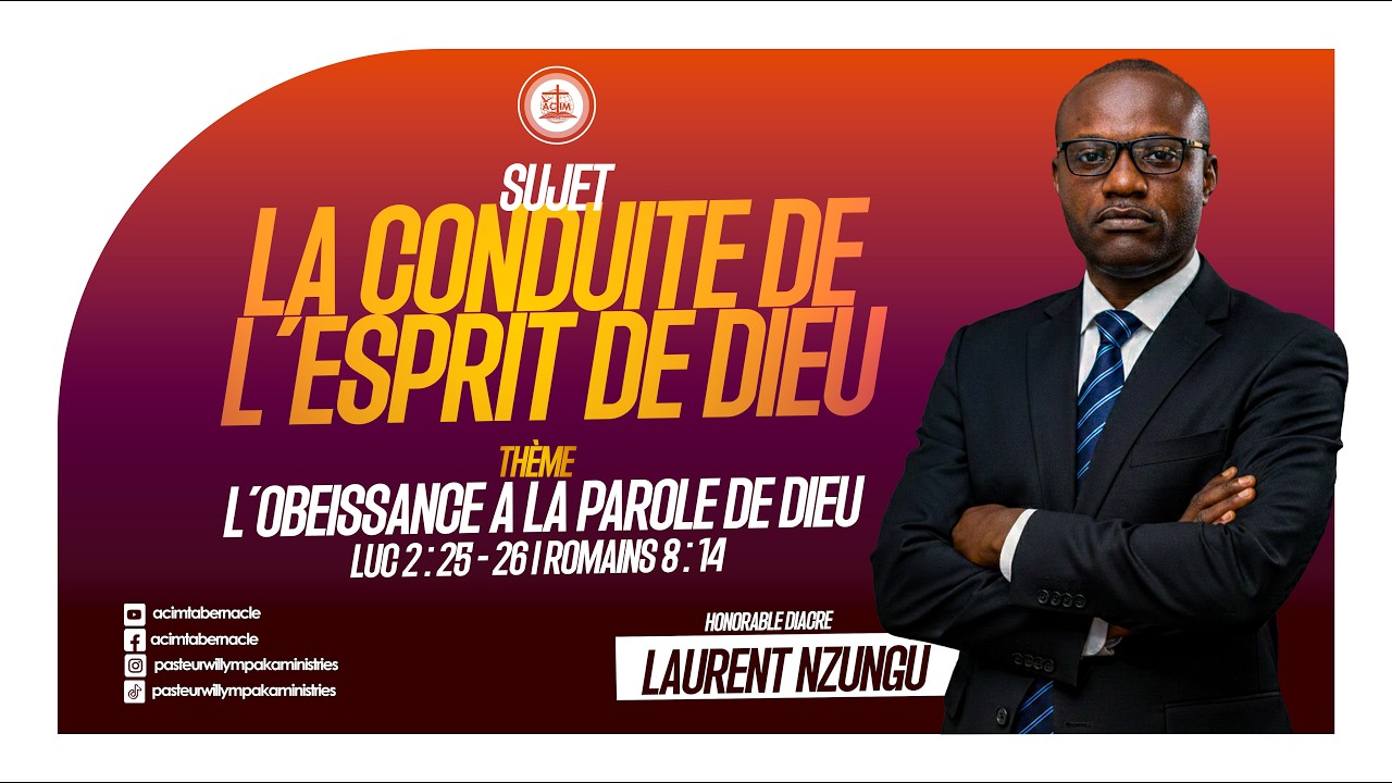 LA CONDUITE DE L'ESPRIT DE DIEU | HONORABLE DIACRE LAURENT NZUNGU