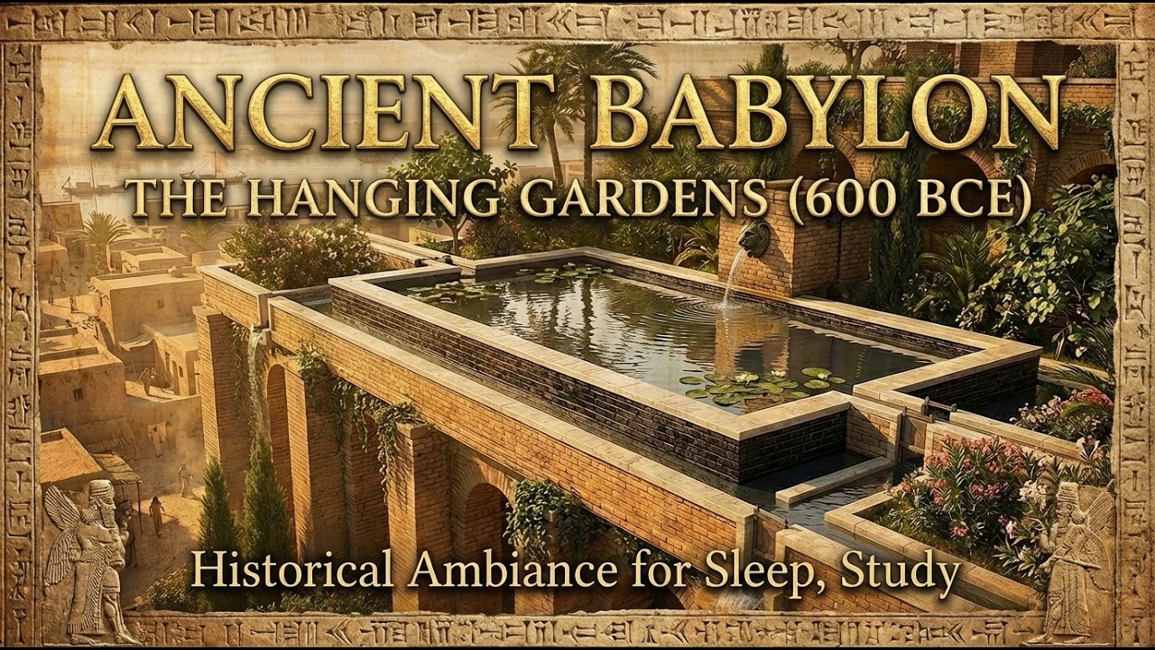 Ancient Babylon Ambiance | The Hanging Gardens (600 BCE) | Historical Ambience for Sleep, Study