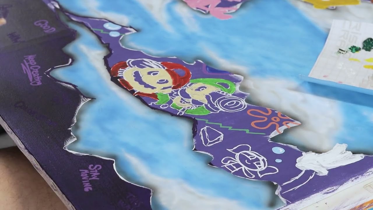 PURPLE CRAYON PAINTING - Anthony Alfonso Art