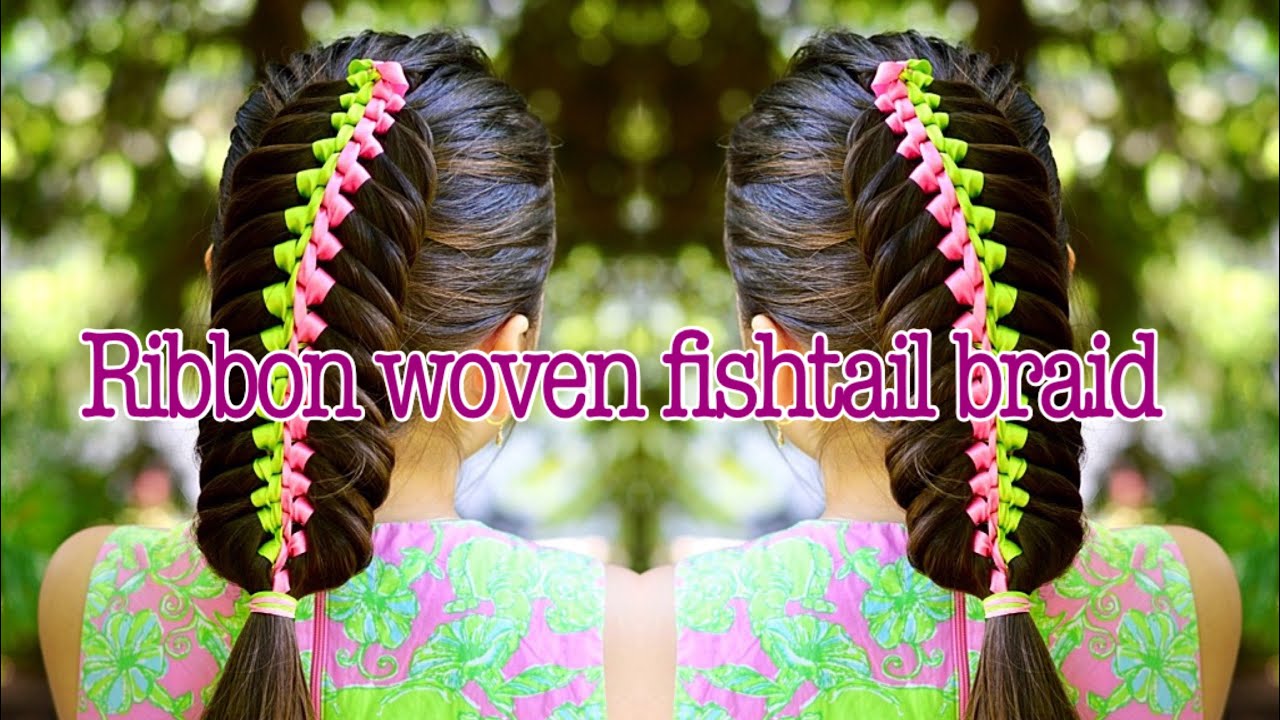 Ribbon woven fishtail braid