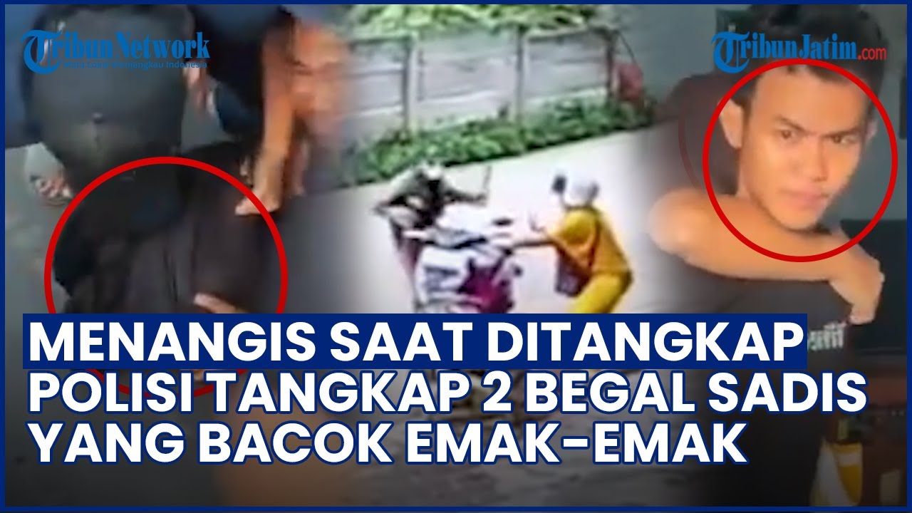 NANGIS SAAT DITANGKAP! Detik-detik Polisi Tangkap 2 Begal Sadis yang Bacok Emak emak di Palembang