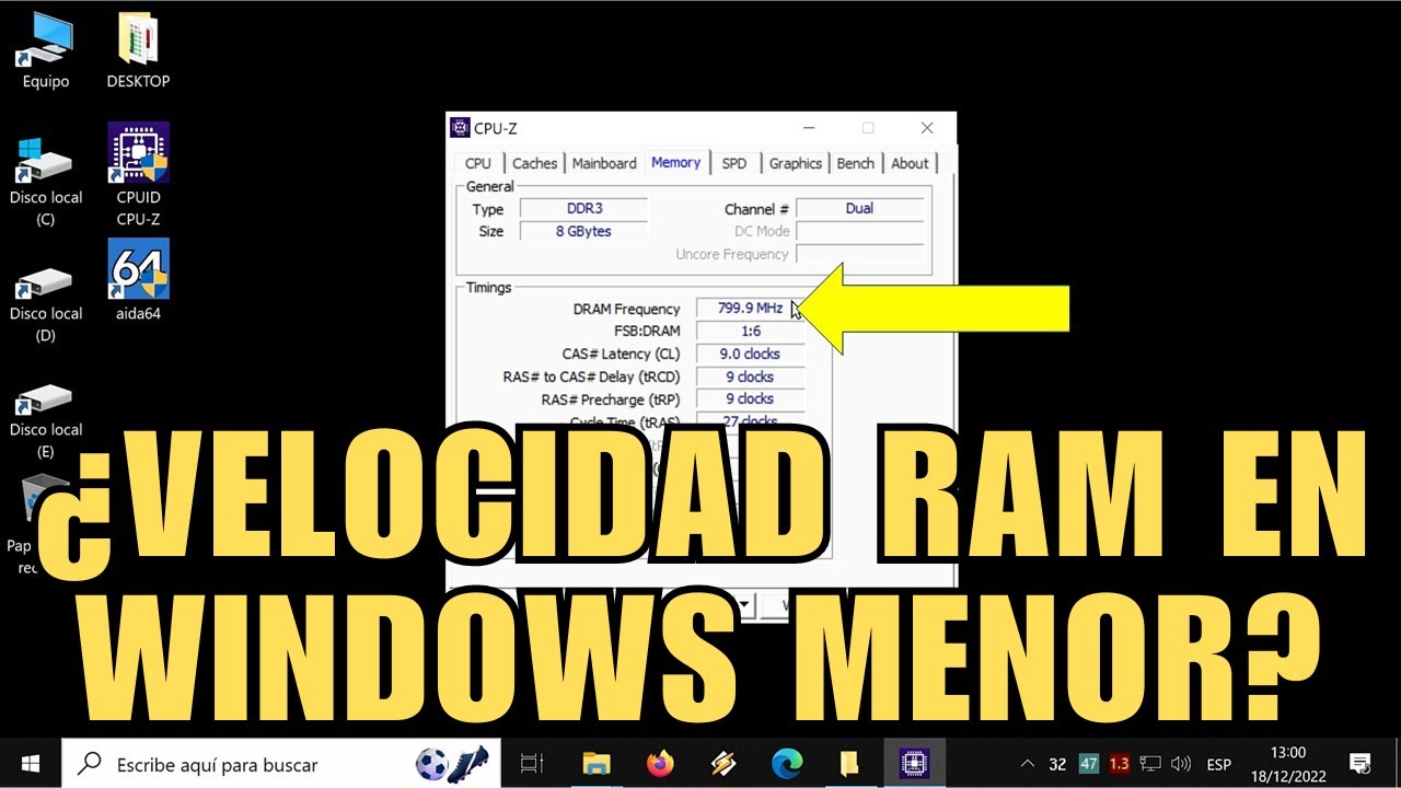 Por qué la FRECUENCIA de la RAM en WINDOWS es MENOR QUE EN LA BIOS