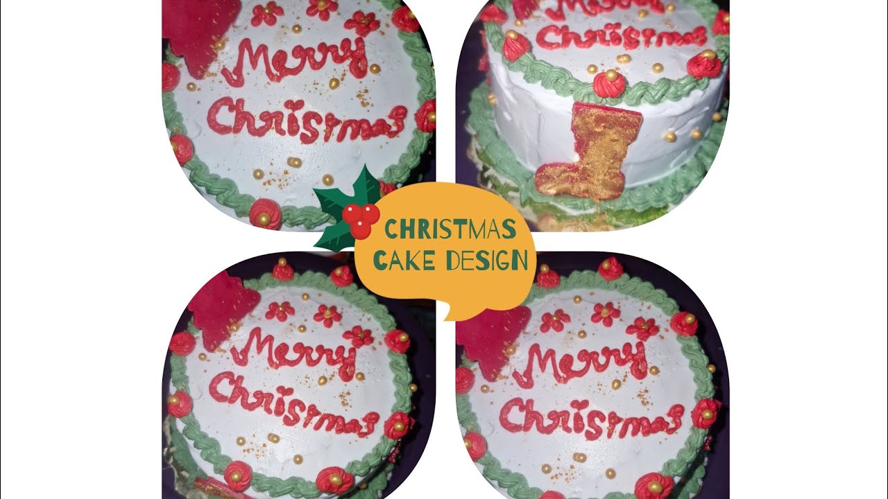 Cake decoration ideas||simple design cake|Merry Christmas Cake Design||cake decoratio||howtomakecake