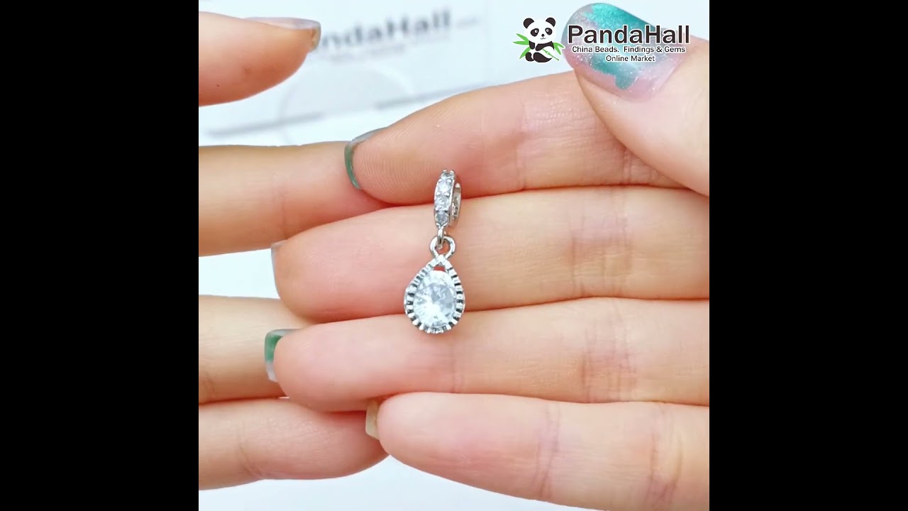 Brass Micro Pave Cubic Zirconia Tube Bails Necklace 