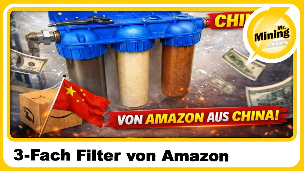 Vergleich Ortswasser mit Flachbrunnen nach 3-Fach Filtereinbau von Amazon 
