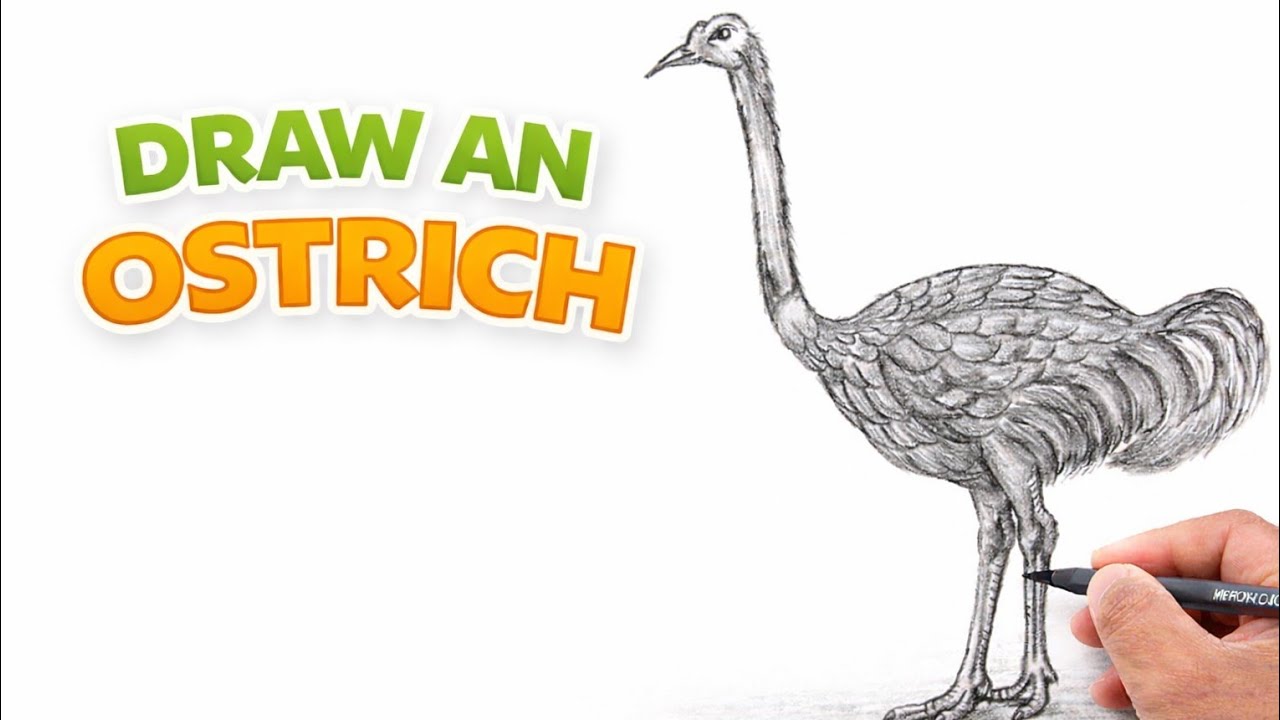 Sketch an Ostrich Step by Step | आसान शुतुरमुर्ग ड्रॉइंग कैसे बनाएं