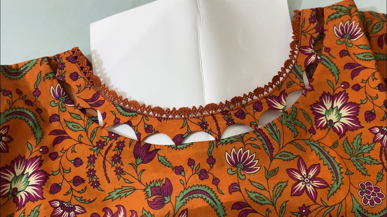 How to make this creative neck  design on your dress to look elegant @sanook by sumera(talioring school)
