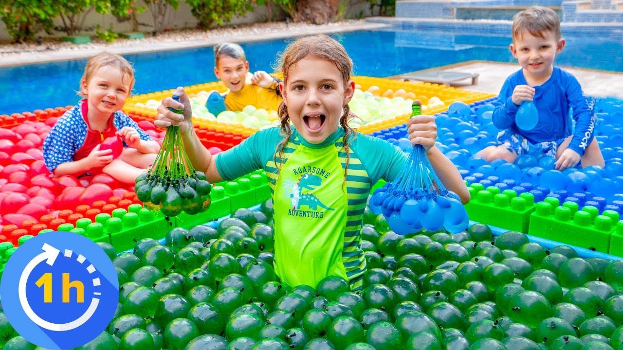 Desaf&iacute;o de Globos de Agua de Cuatro Colores &iexcl;1 hora con Vania Mania!