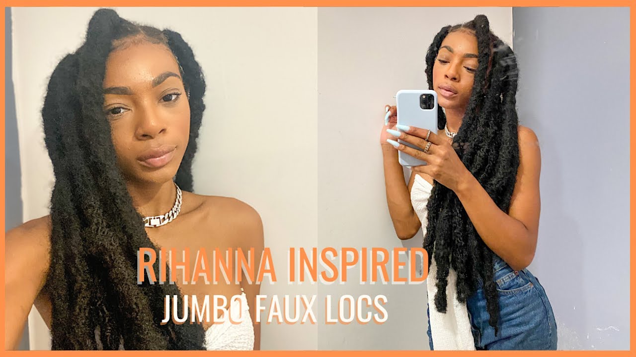 Rihanna inspired JUMBO faux locs // easiest jumbo faux locs tutorial (How-to) *beginner friendly*