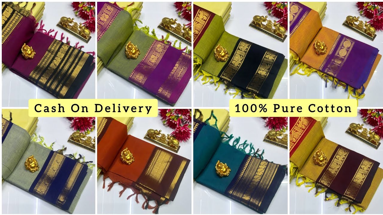WhatsApp for Order: 9655430091 🎋Kanji Cotton Saree Collection 🎋 Saree W Running Blouse 900+Ship 