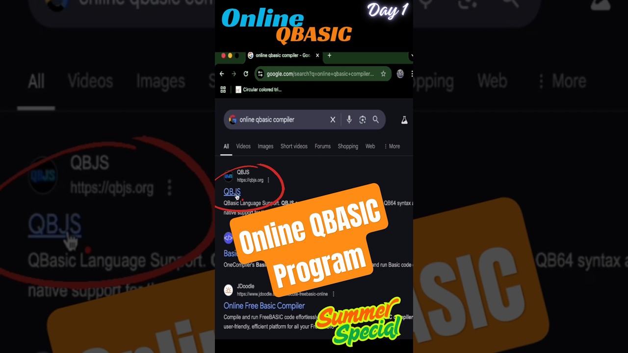 Online mai qbasic program kaise banaye | Qbasic Online Tutorial  ✍️ #Day1