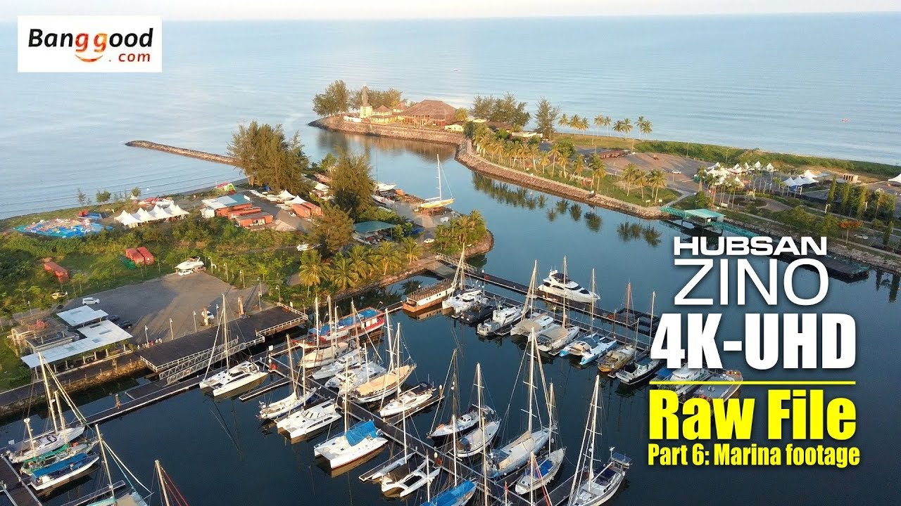 HUBSAN ZINO H117s 4K UHD drone -Part 6: 4K raw video of Marina footage