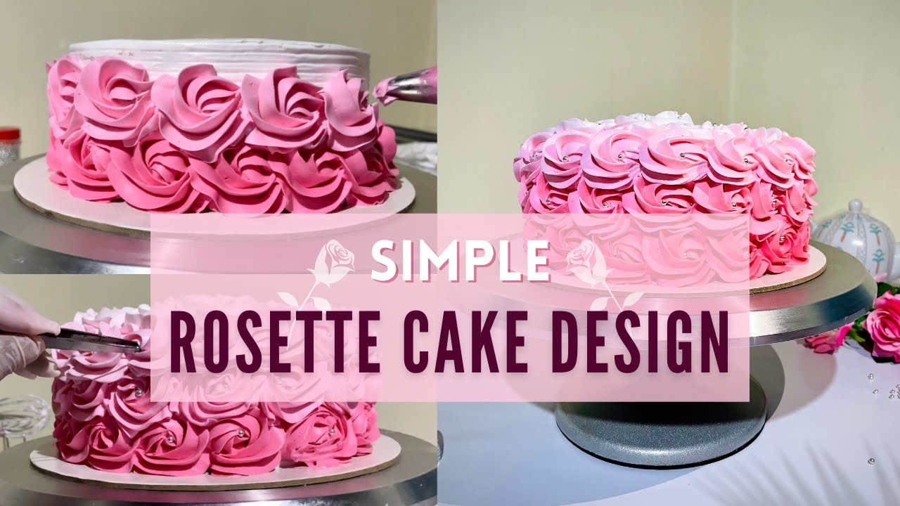 Ombré Rosette Cake Design | Simple Cake Decorating Tutorial | Most Satisfying cake design