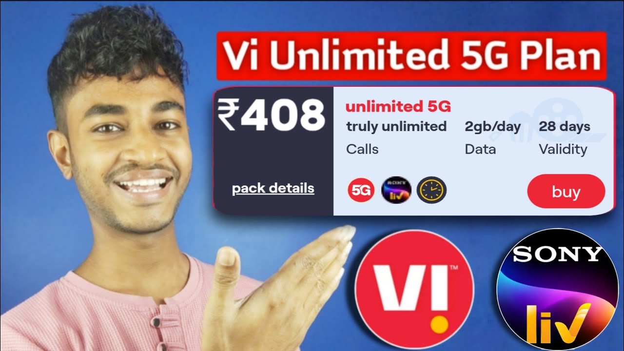 Vi Unlimited 5G Recharge Plan Rs.408 with SonyLiv Mobile Subscription