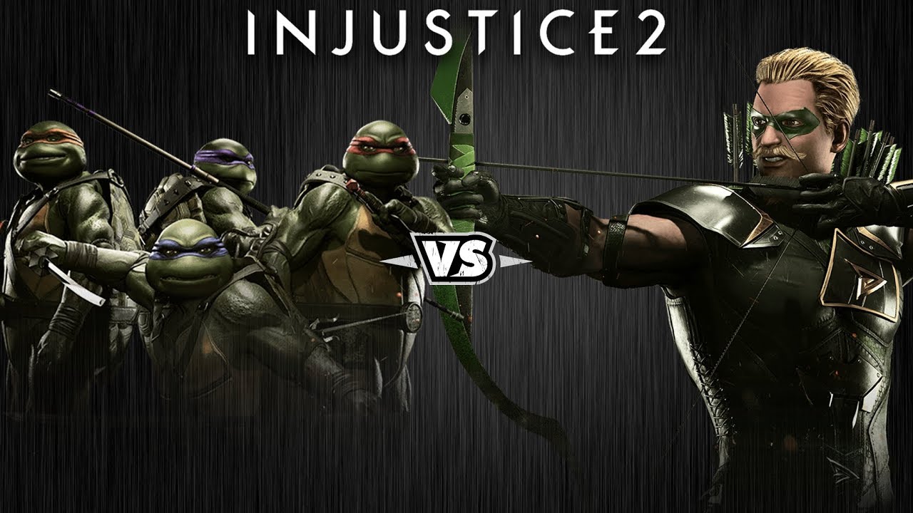 Injustice 2 - Черепашки-Ниндзя против Зелёной Стрелы - Intros & Clashes (rus)