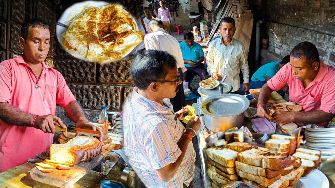 Kolkata Famous Bread Omelette at ₹25/- only 🤤🥪| Esplanade Ghugni Bread 😋🥖| Street Food Of India