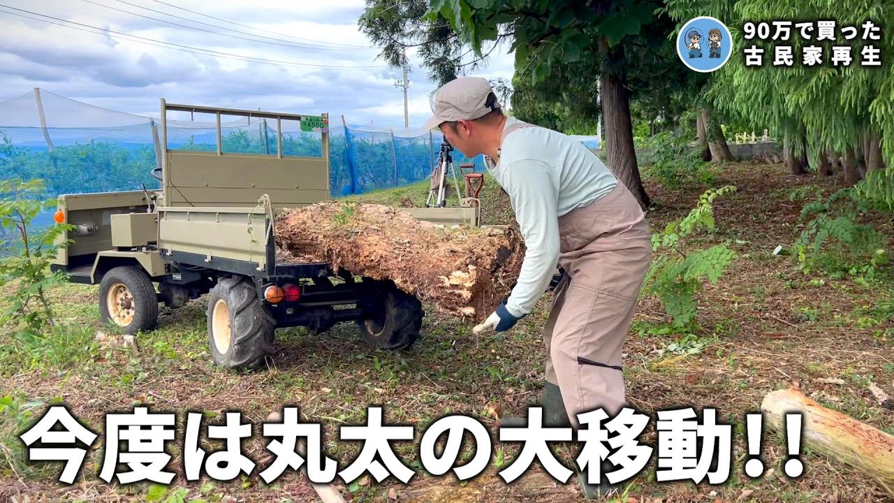 【林整備vol.4】ずっと見ないふりしていた丸太の山を大移動しました! 【古民家再生330】