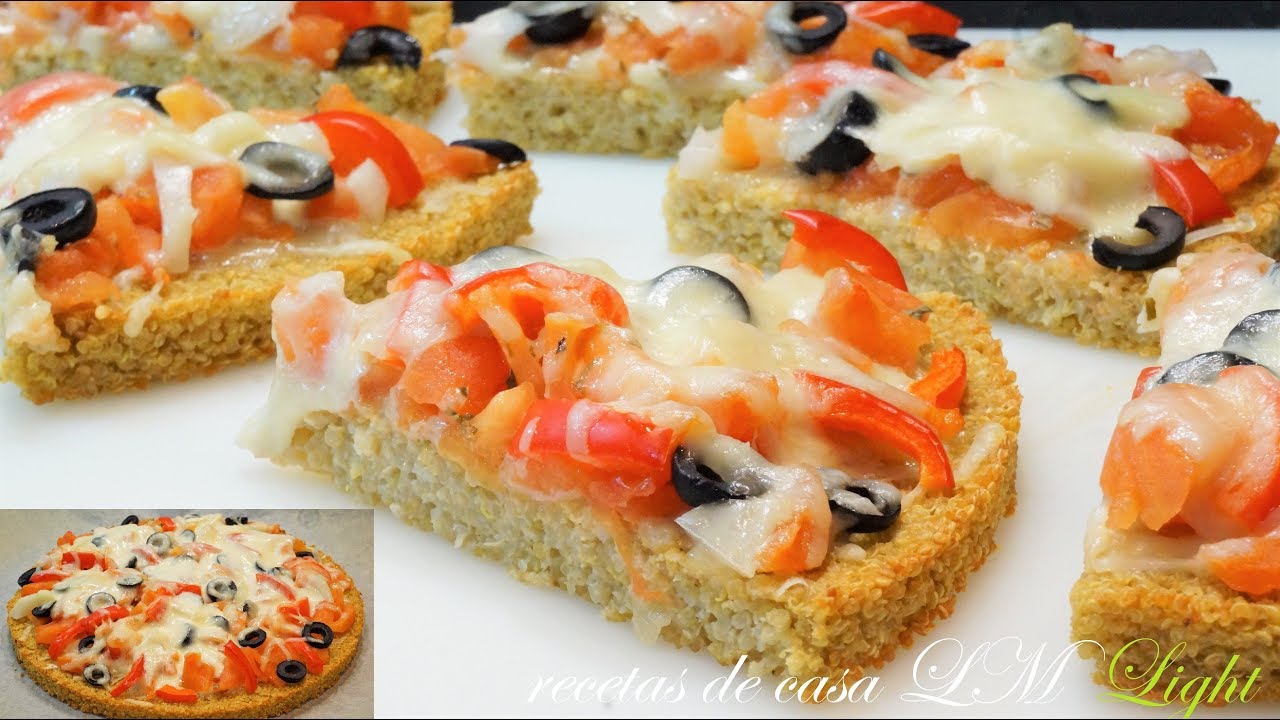 PIZZA SIN HARINA  LIGHT DE QUINOA RECETA BAJA EN CALORÍAS