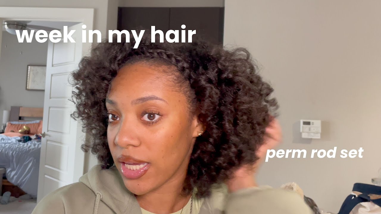 week in my natural hair ✰ perm rods & set refresh