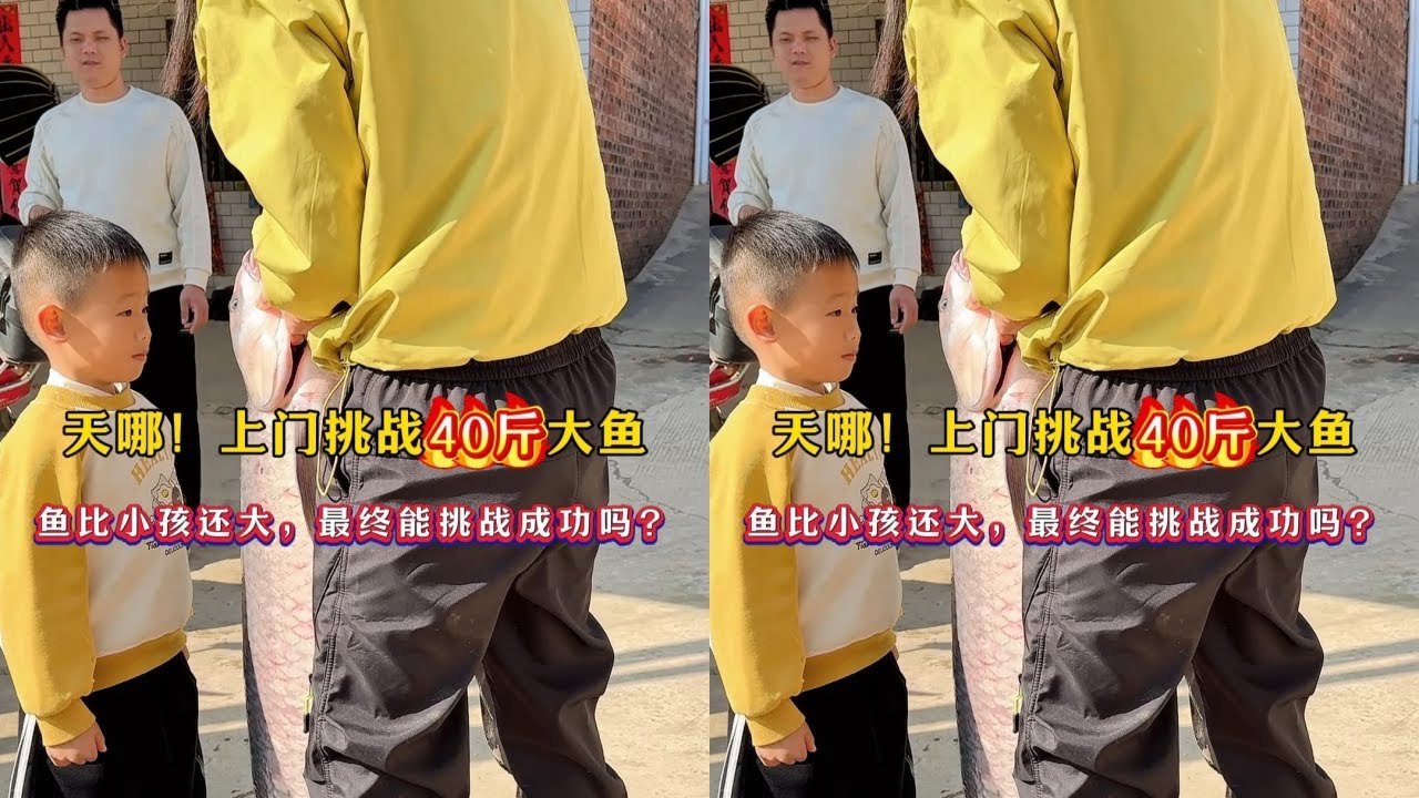 上门挑战40斤大鱼，鱼比小孩还大，最终能挑战成功吗？