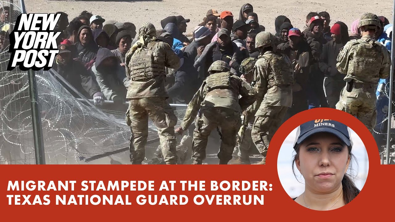 Over 100 migrants break through razor wire, knock down guards as they illegally cross El Paso border
