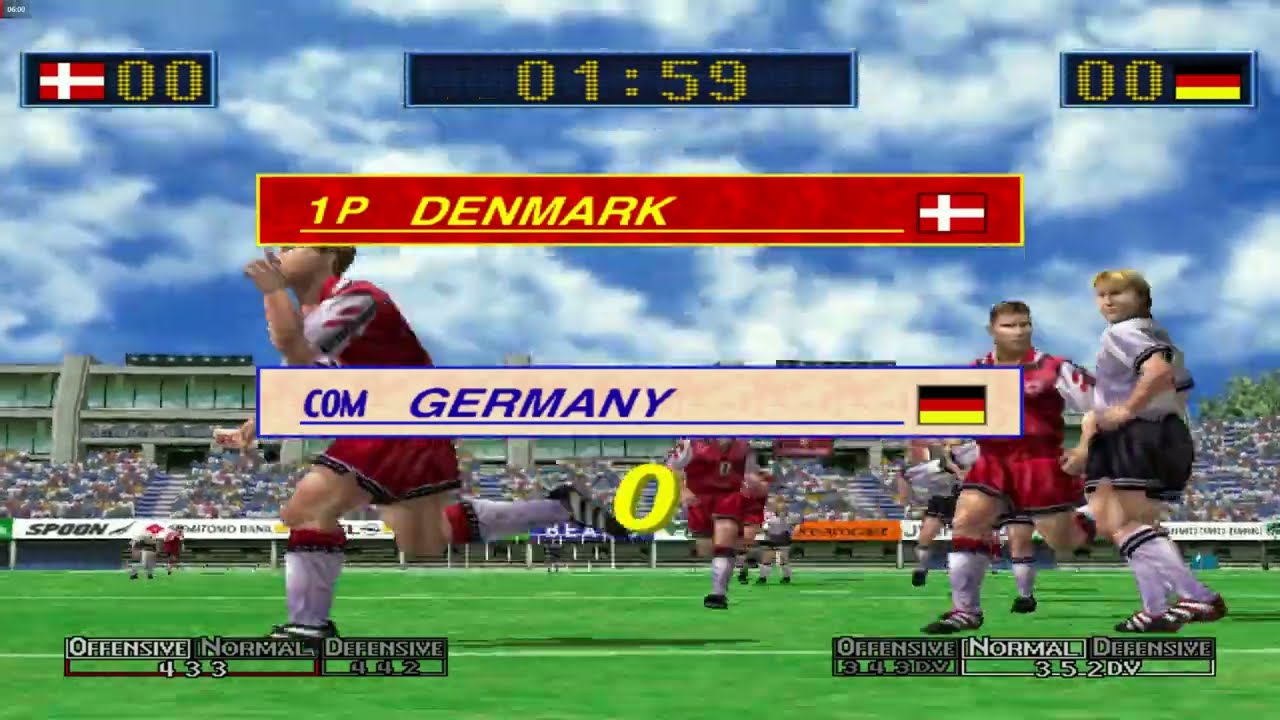 Virtua Striker 2 ver. 2000.1 - DENMARK Playthrough - Arcade Mode