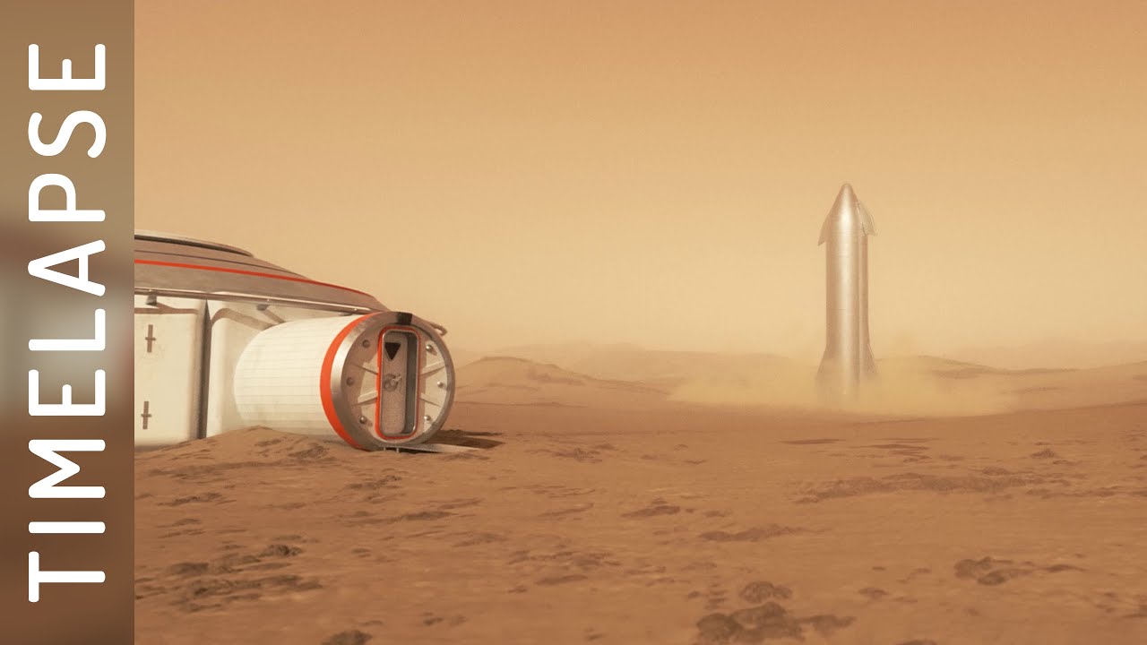 Timelapse CGI 3D Animation "Martian Dream" Space X on Mars | Cinema 4D