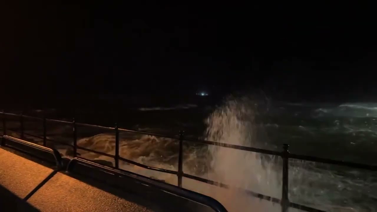 Strong winds hits due to Storm &Eacute;owyn on Firth of Clyde in Largs of North Ayrshire, Scotland
